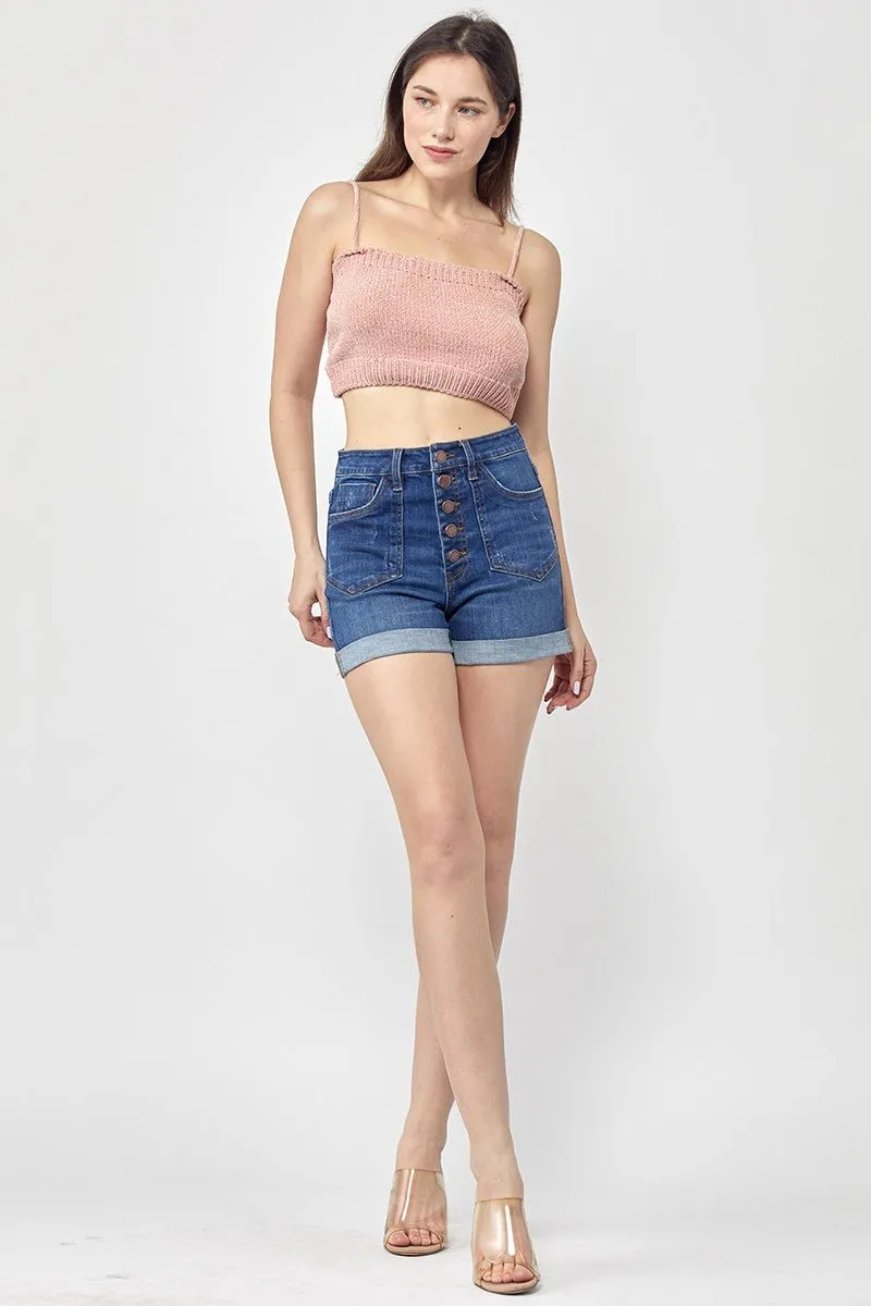 Risen Patch Pocket Roll-Up Shorts