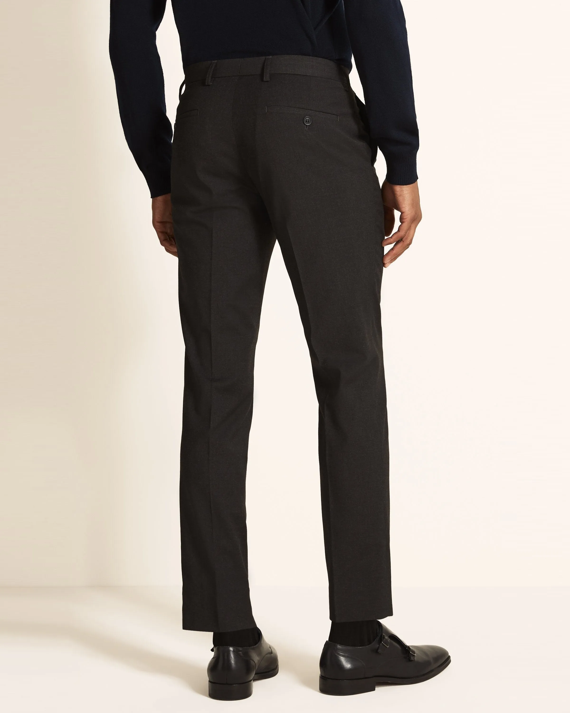 Slim Fit Charcoal Stretch Trousers