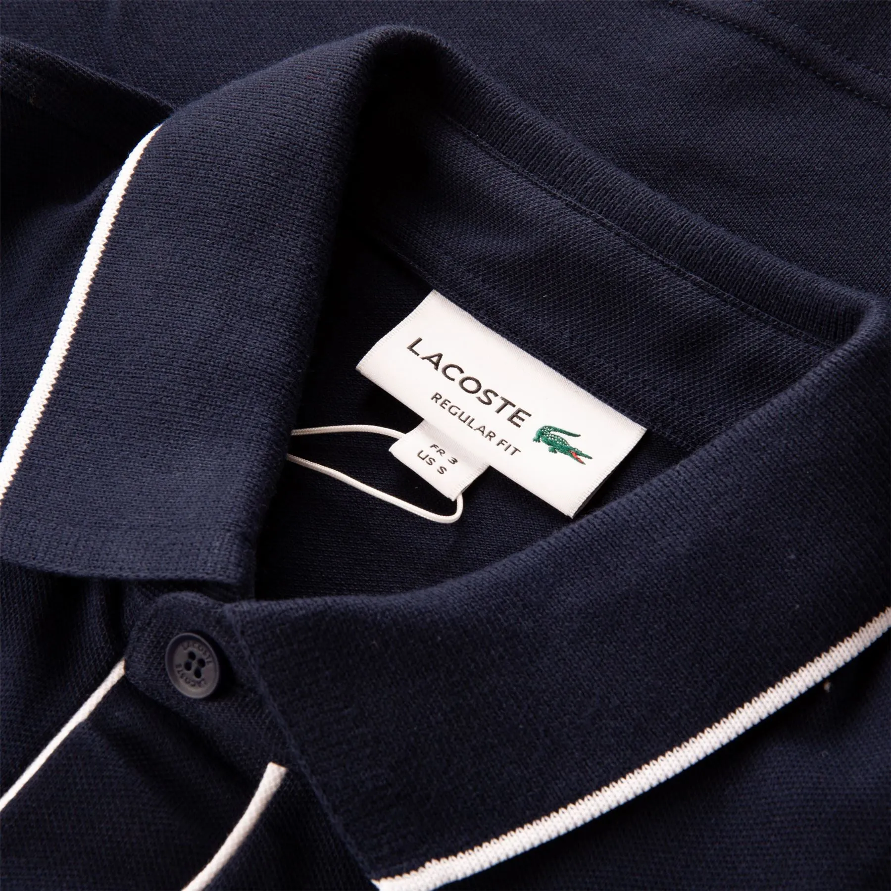 Smart Paris Stretch Cotton Contrast Trim Polo Navy - SS24