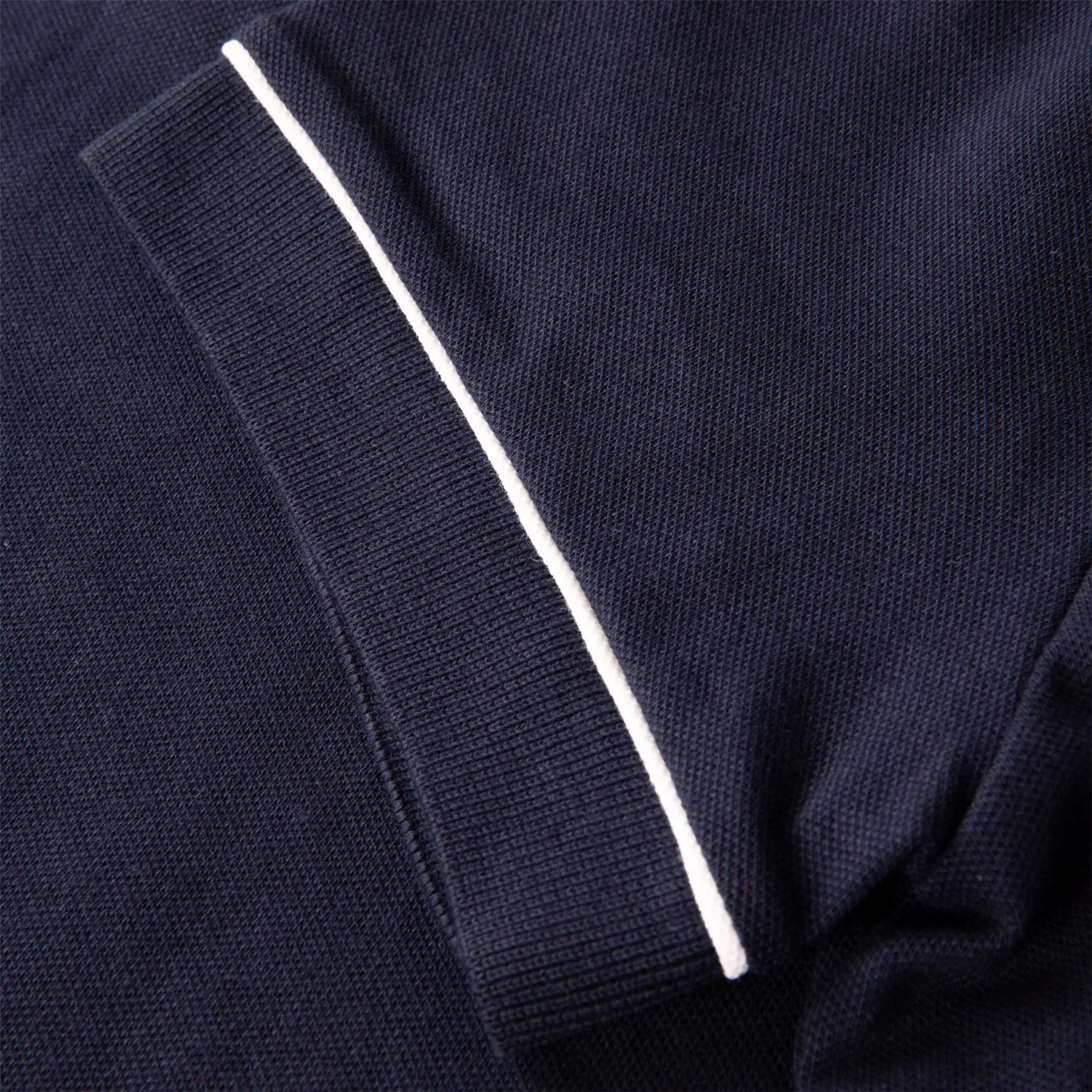 Smart Paris Stretch Cotton Contrast Trim Polo Navy - SS24