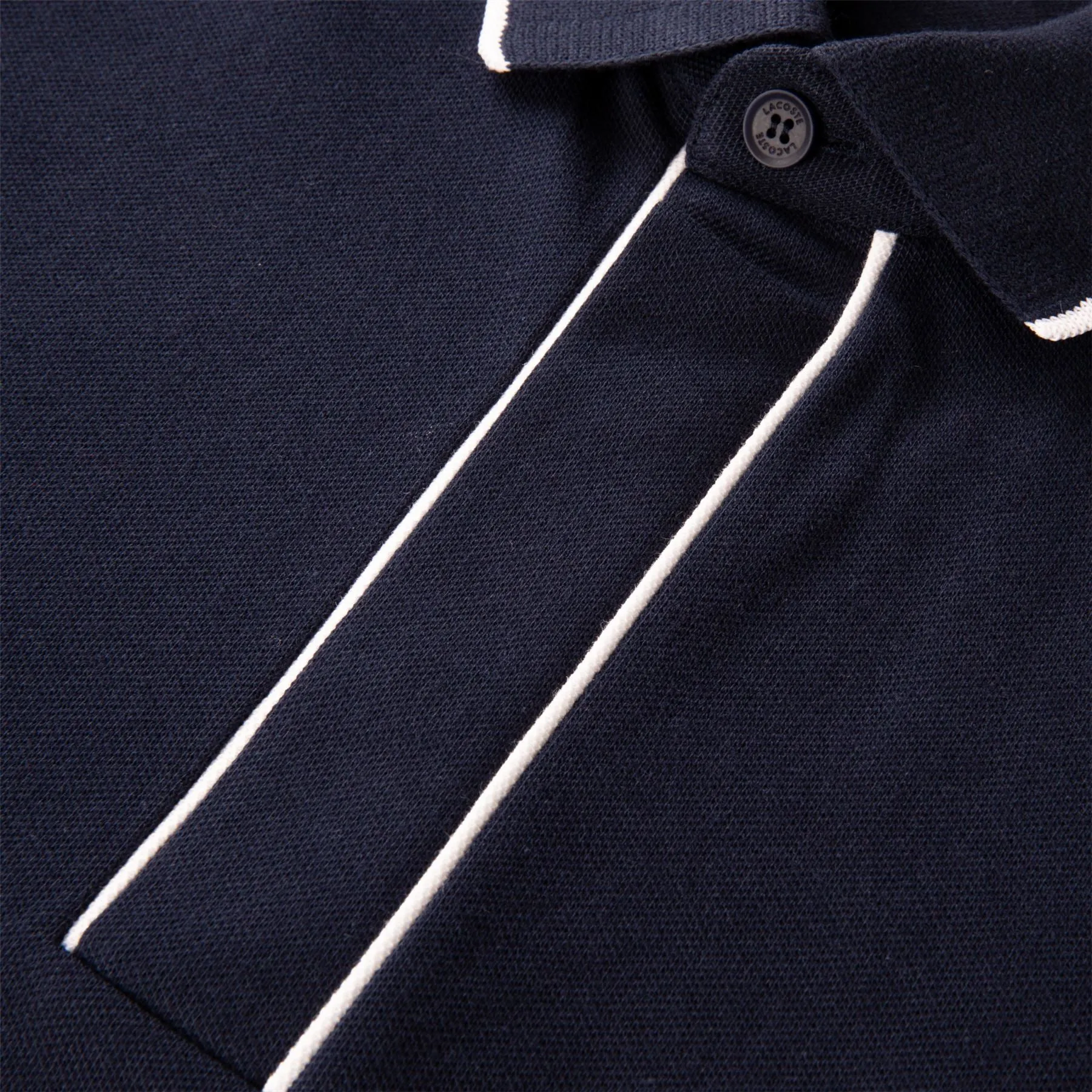 Smart Paris Stretch Cotton Contrast Trim Polo Navy - SS24