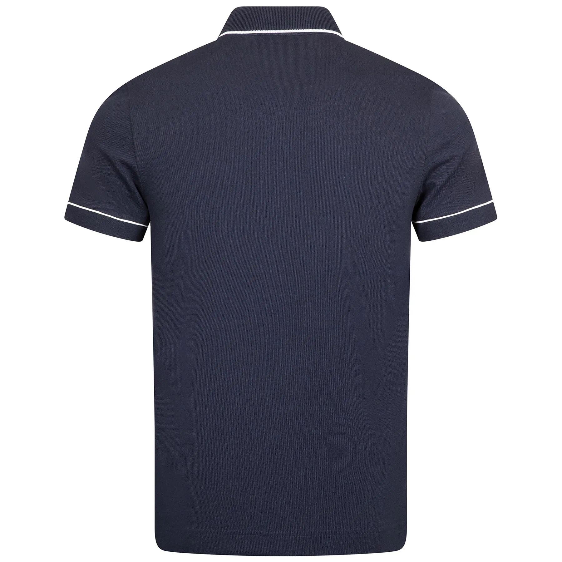 Smart Paris Stretch Cotton Contrast Trim Polo Navy - SS24
