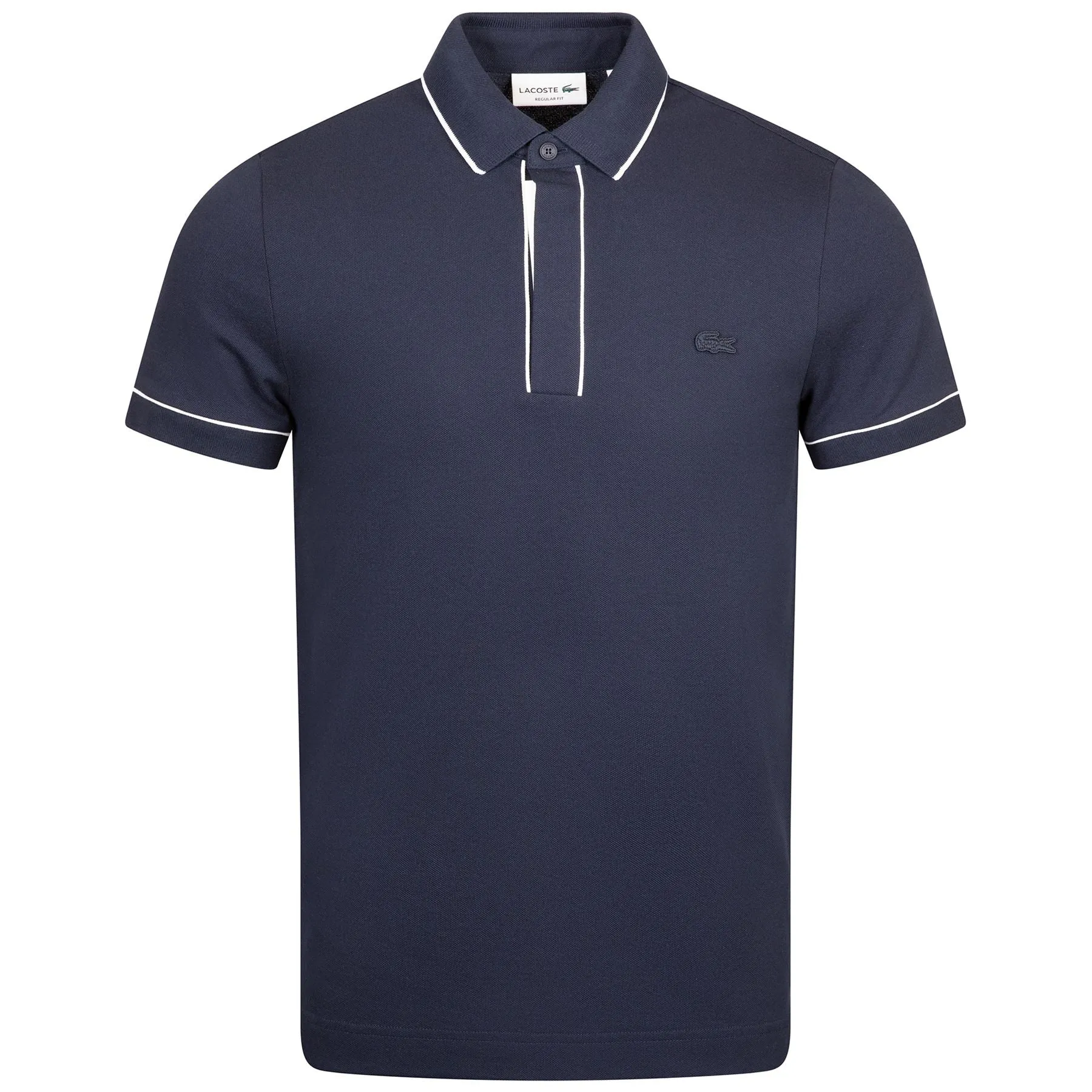 Smart Paris Stretch Cotton Contrast Trim Polo Navy - SS24
