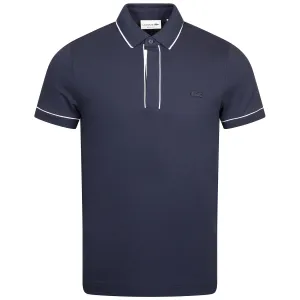 Smart Paris Stretch Cotton Contrast Trim Polo Navy - SS24
