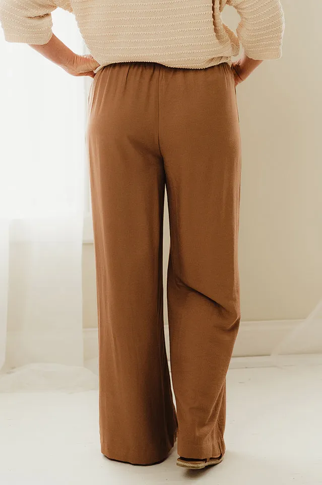 Smocked Waist Wide Leg Pants
