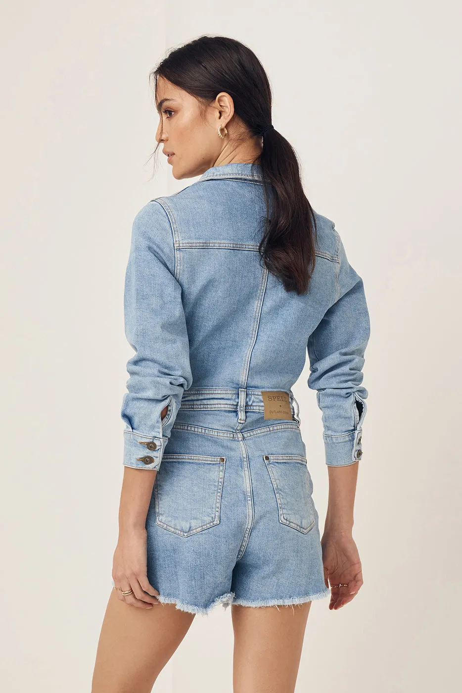 Spell x Outland Denim Long Sleeve Playsuit