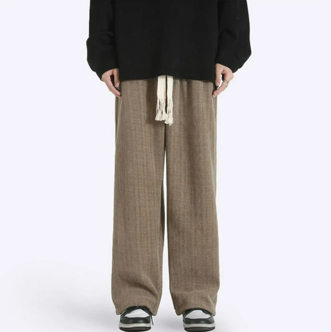 Textured Wide Leg Pants