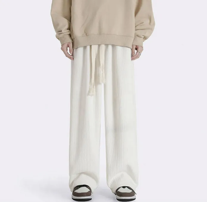 Textured Wide Leg Pants