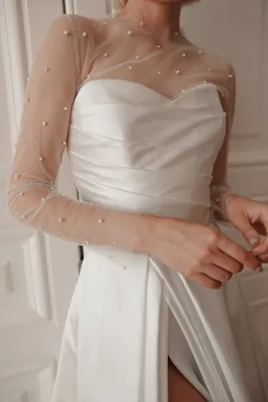 Tulle Blouse Chloe with Pearls