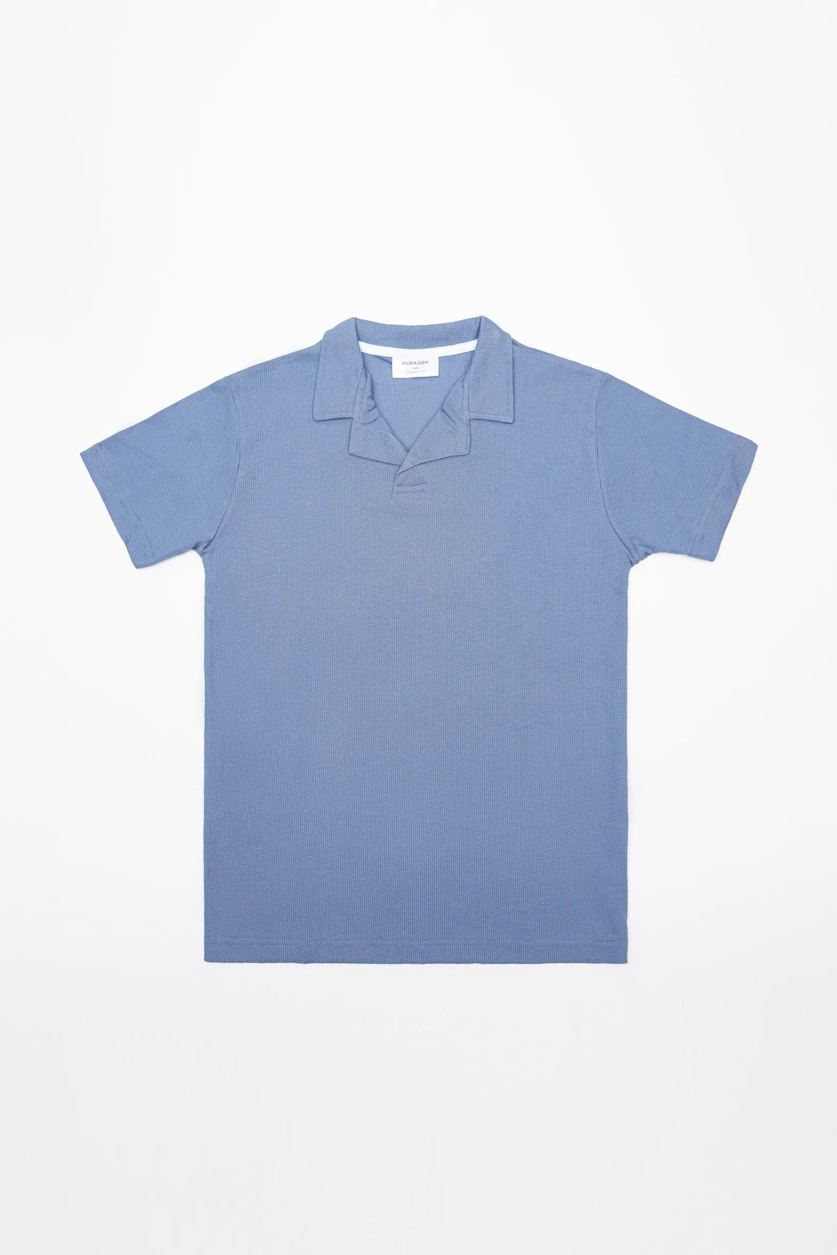 Waffle Sapphire Blue Revere Polo
