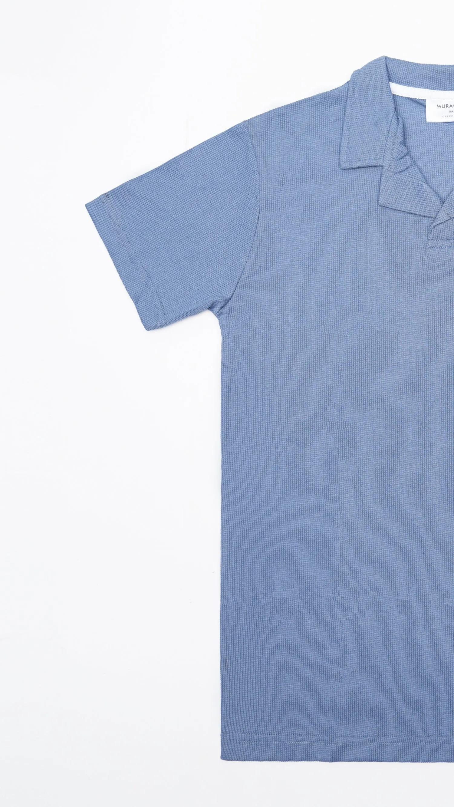 Waffle Sapphire Blue Revere Polo
