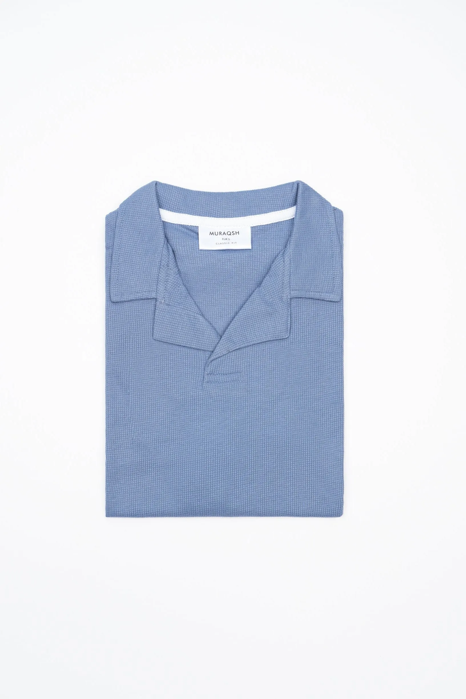 Waffle Sapphire Blue Revere Polo