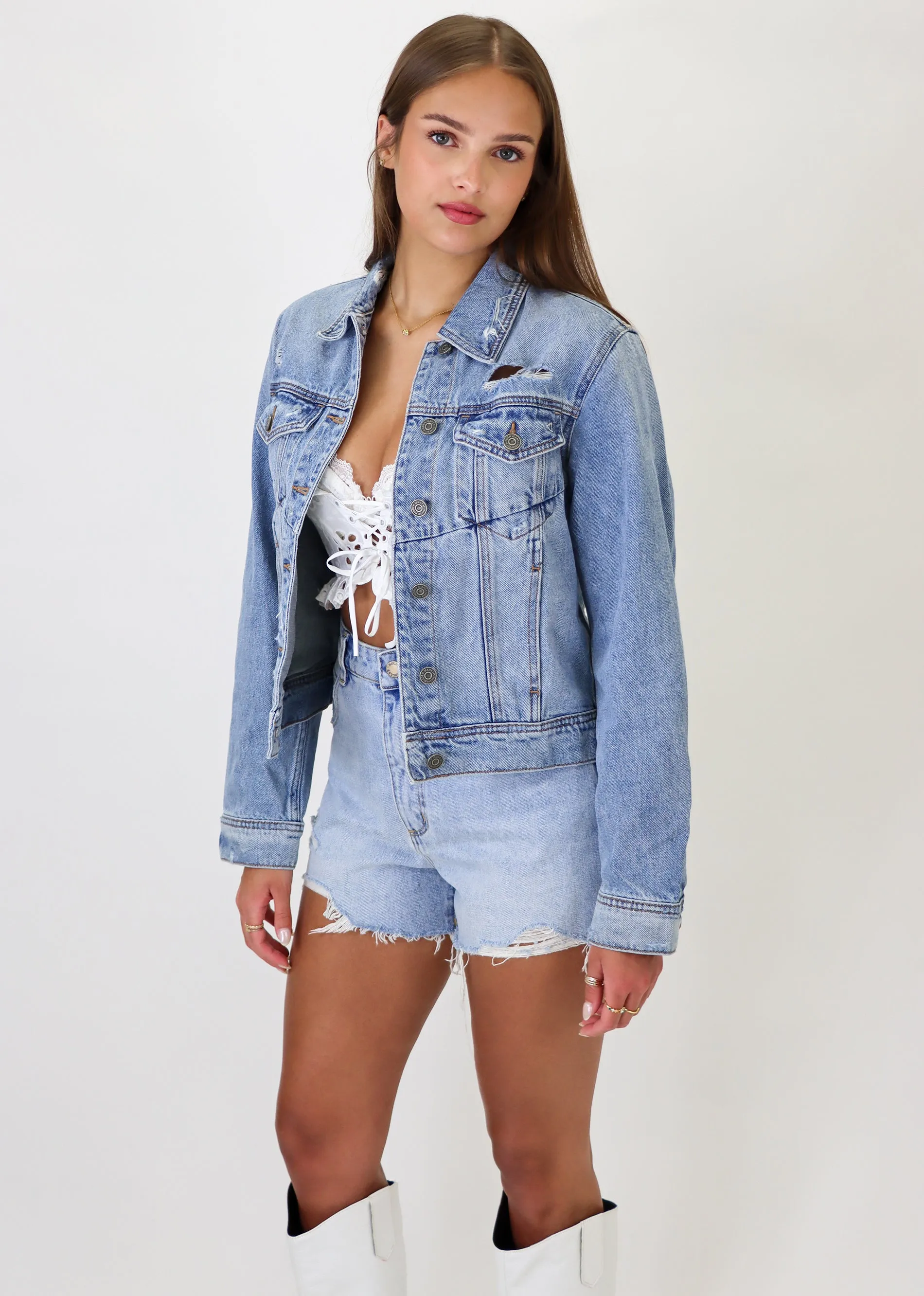 Whatever She Wants Jean Jacket ★ Light Wash