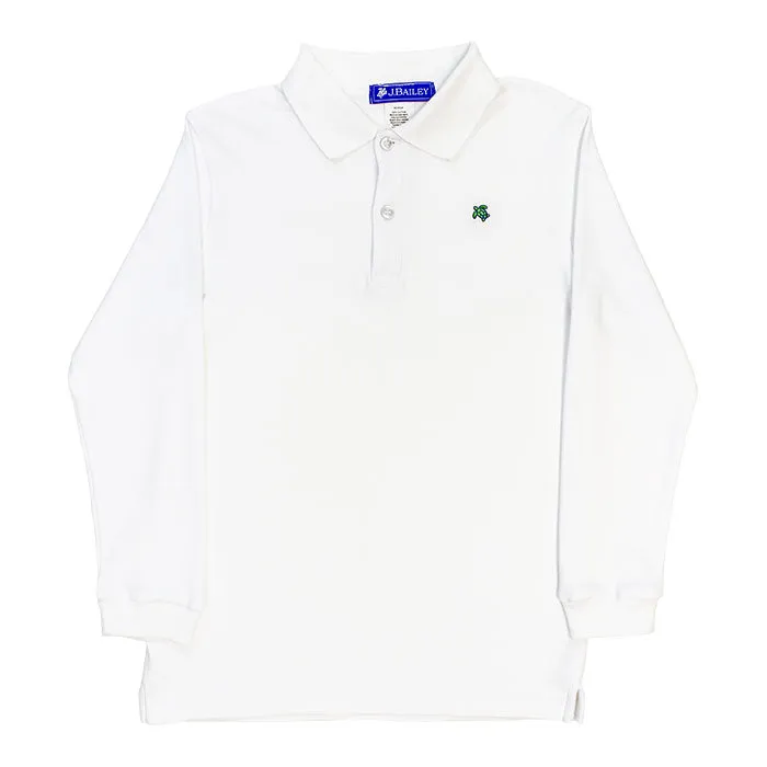 White Long Sleeve Polo