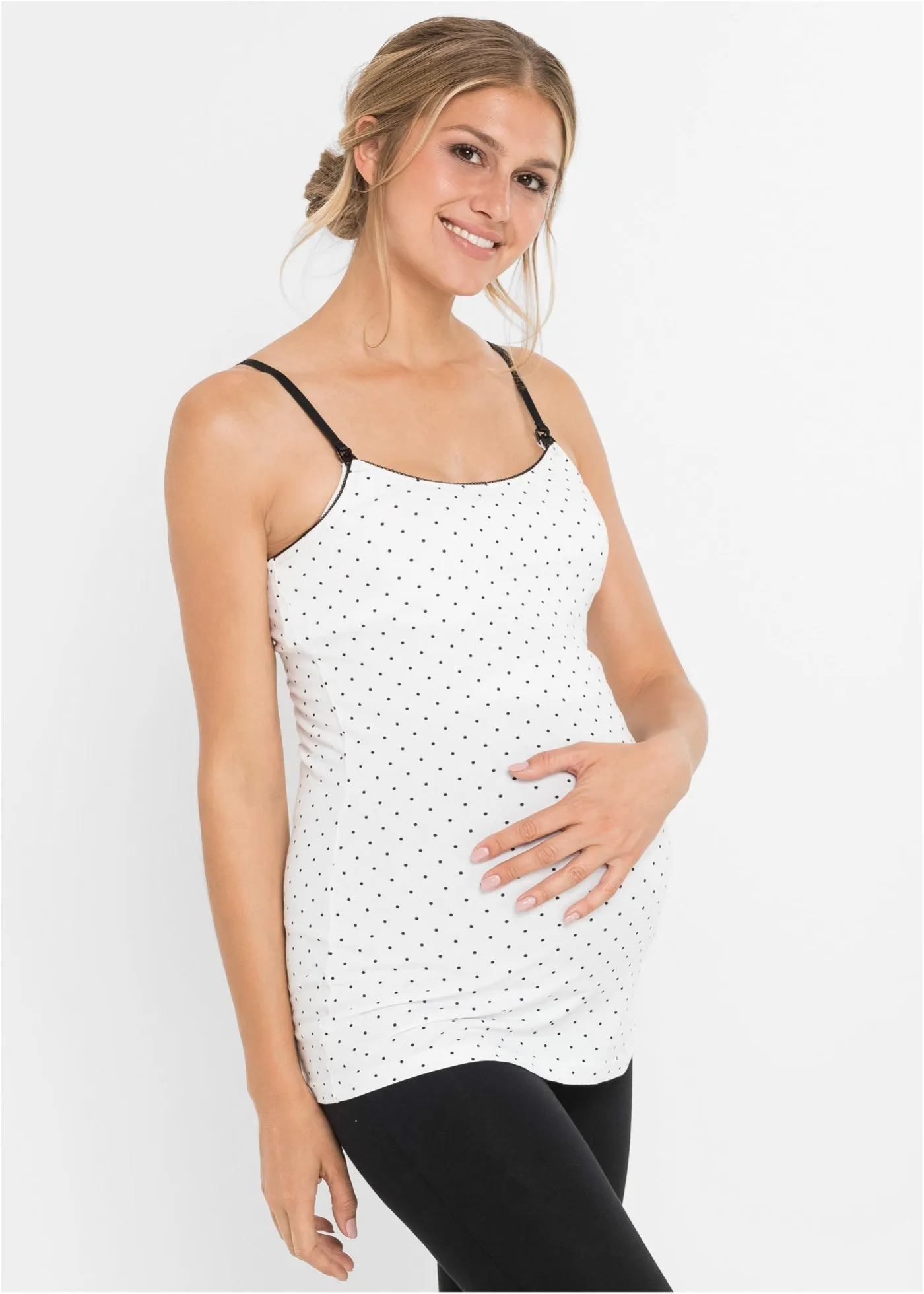 Women's Spaghetti Strap Camisole Soft Cotton Pregnancy Nursing Top