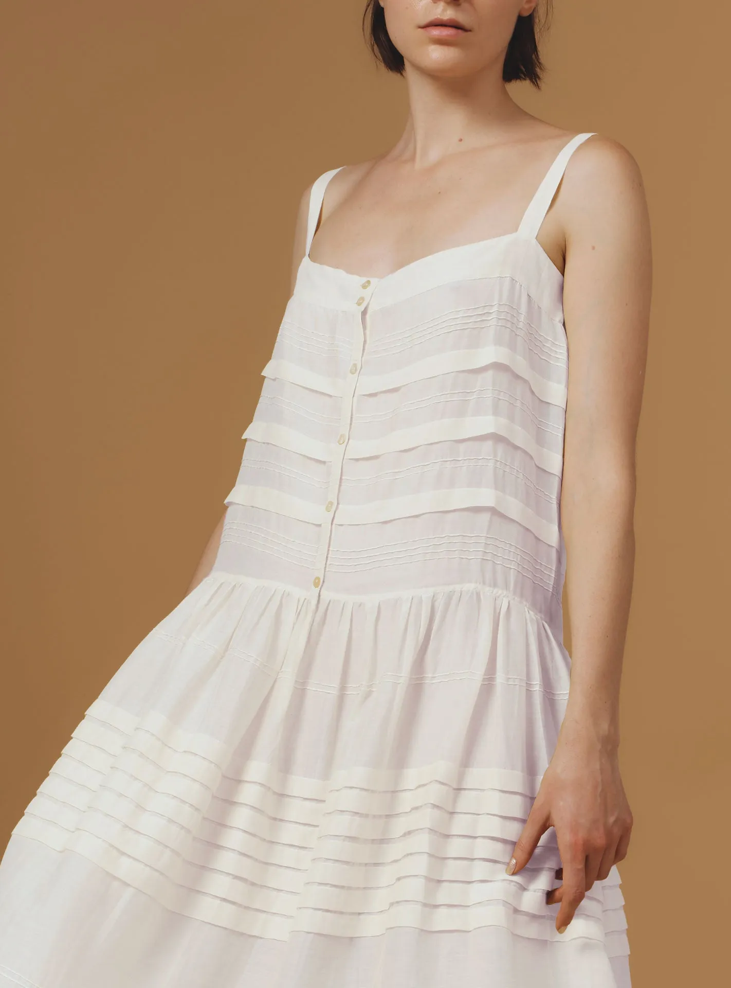 Zafiria dress - Optical Pleats - Off White